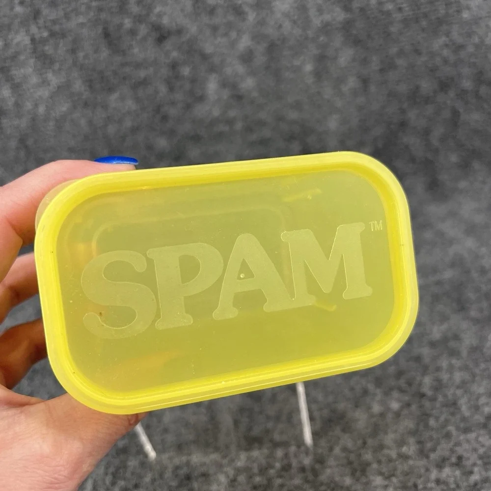 Vintage Spam Hormel Storage Keeper Yellow Container Made In USA Reusable